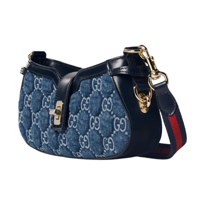 GUCCI Denim Handbag, Shoulder Bag Women's Blue-1