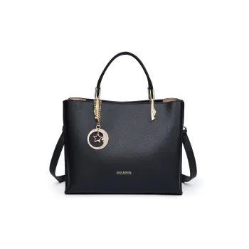 SANTA BARBARA POLO & RACQUET CLUB Cow Leather Handbag Small Size Women's Black