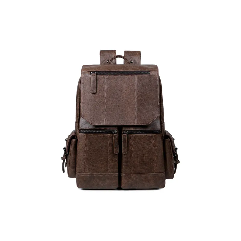 Slazenger PU Soft Leather Backpack Men's Black-4