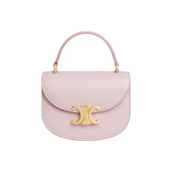 CELINE Triomphe Arc De Triomphe Calfskin Shoulder Bag Crossbody Bag Handbag Mini Women's Light Pink