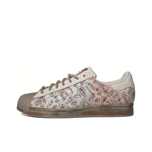 Melting Sadness X Adidas Originals Superstar Skateboard Shoes Unisex Low-Top Off White/Brown/Earth Brown