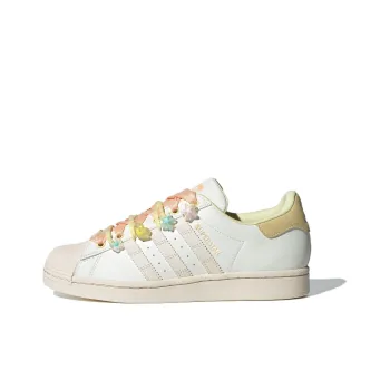 Adidas Originals SUPERSTAR Low Top Skateboard Shoes Women's White Yellow