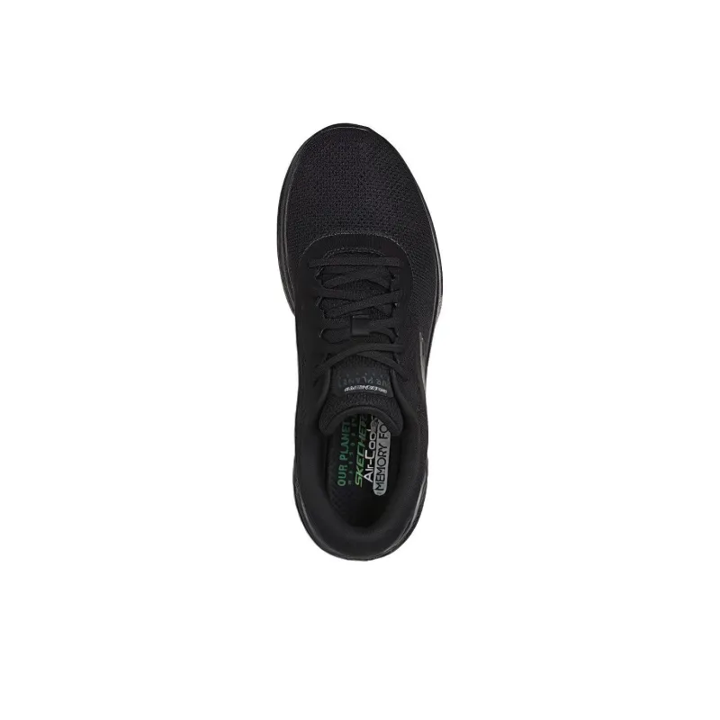 Skechers Cushioning, Slip Resistant, Abrasion Resistant, Breathable, Rebound Low Top Casual Running Shoes Men's Black-3