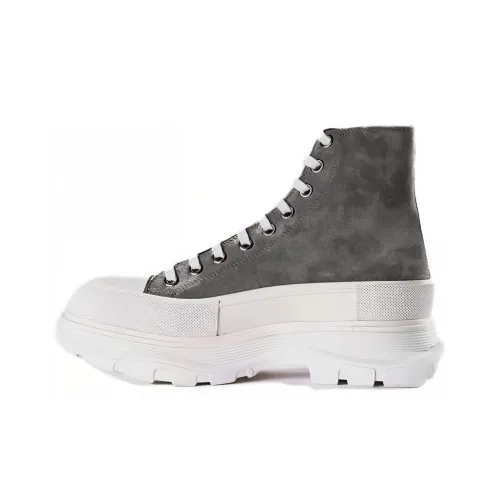 Alexander McQueen Casual Shoes Men High-Top Gray