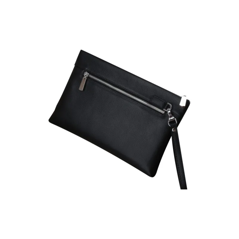 DOSRFINI Genuine Leather Cow Leather Clutch Regular Men's Black-3