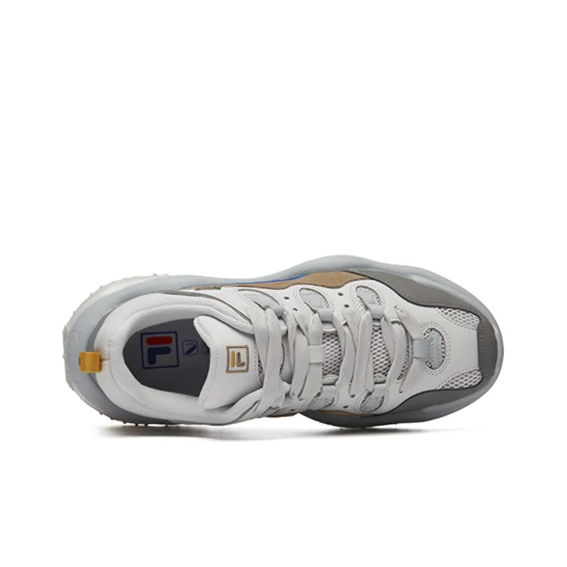 FILA FUSION QD96 QD96 Cushioning Anti Slip And Wear Resistant Low Top Chunky Sneakers Men's Gray White-2