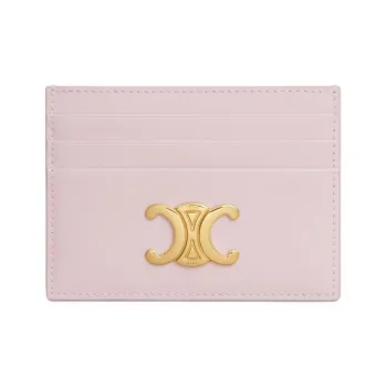 CELINE Triomphe Calfskin Card Holder Women's Light Pink