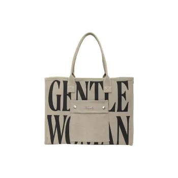 ALOENEY Canvas Tote Bag, Shopping Bag, Mommy Bag, Canvas Bag, Underarm Bag, Shoulder Bag Women's Gray/Khaki/Black/Ecru