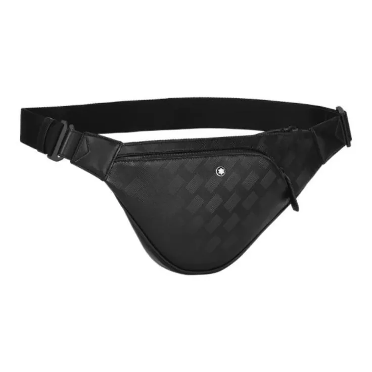 MONTBLANC Full Grain Cow Leather Fanny Pack Sling Bags Men's Black-1