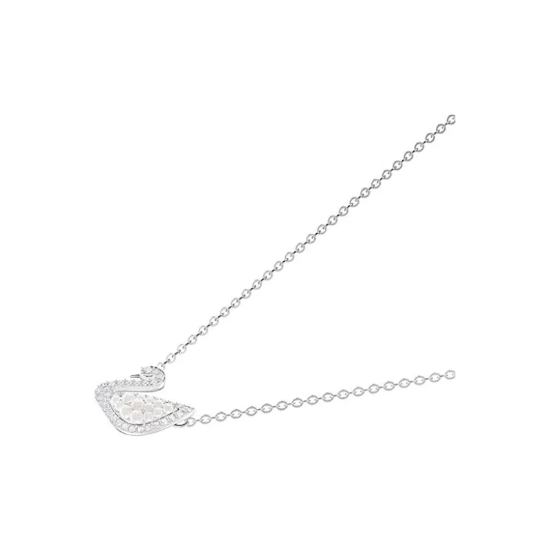 Swarovski White Gold Plated Swan Necklaces Women's White-2