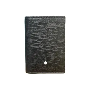 MONTBLANC Litchi Grain Cow Leather Business Card Holder Card Holder Card Wallet Unisex Dark Brown