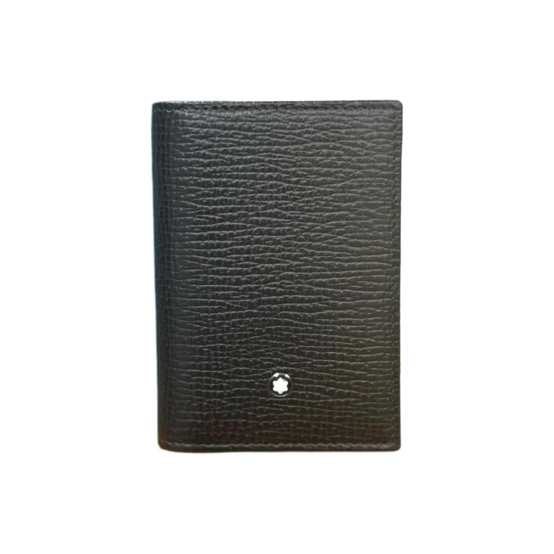MONTBLANC Litchi Grain Cow Leather Business Card Holder Card Holder Card Wallet Unisex Dark Brown-0