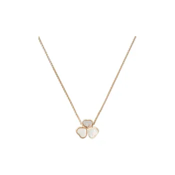 Chopard 18kt Rose Gold Happy Hearts Wings Diamond And Mother of pearl Pendant Necklace