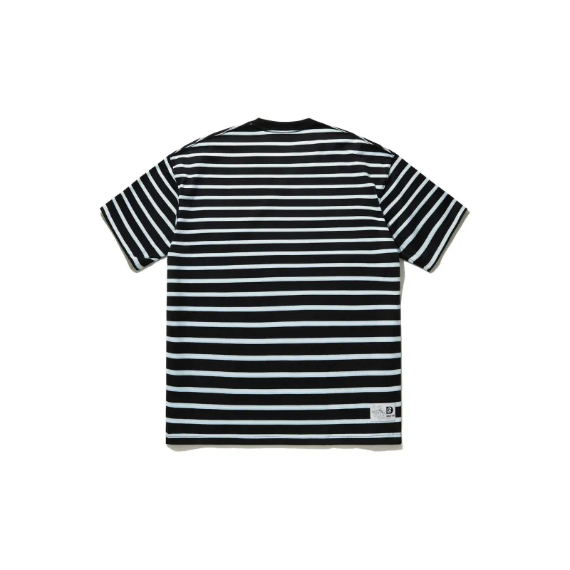 LiNing T Shirt Men's Black White Stripes Print-1
