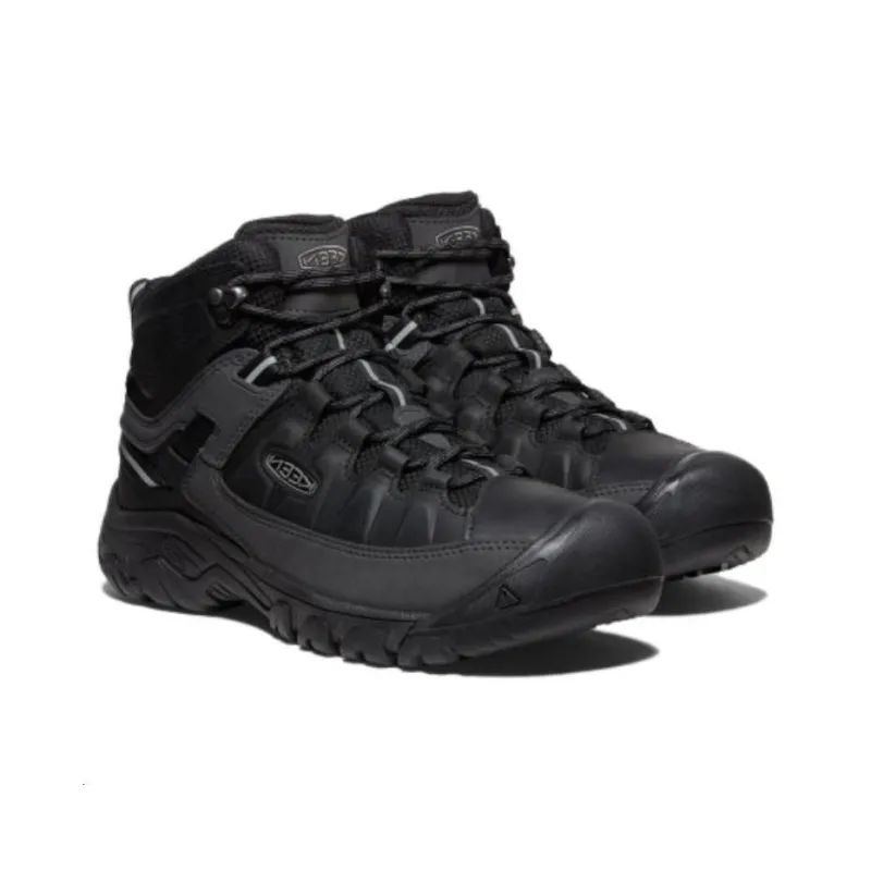 KEEN Targhee 3 Cushioning Wear-Resistant Mid-Top Outdoor Shoes Men's Black-4