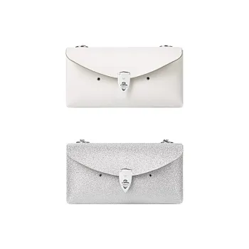 WANACCESSORY Cow Leather Shoulder Bag, Crossbody Bag, Handbag Small Size Women's Snow Mountain White/Silver Sparkle