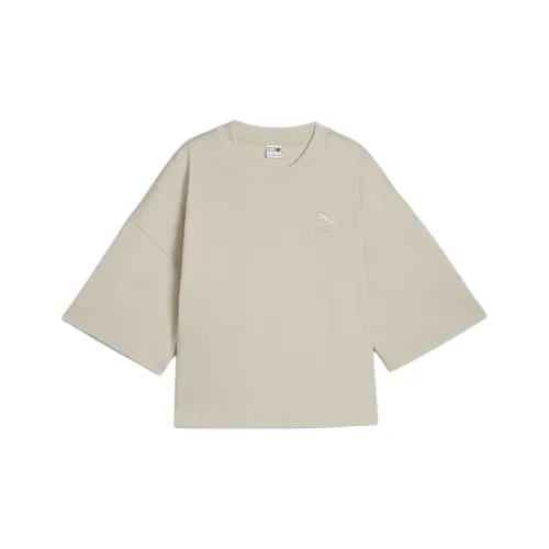 PUMA BETTER CLASSICS Drop Shoulder Sleeve T-Shirt Women's Khaki