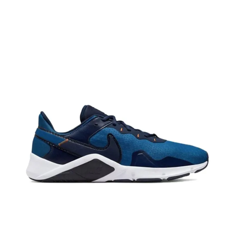 Nike Legend Essential 2 Cushioning, Slip Resistant, And Abrasion Resistant Low Top Training Shoes Men's Dark Blue White-1