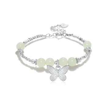 Jodie&Kevin Luxe BFF Bracelet Pale Greenish-White Jade Women's