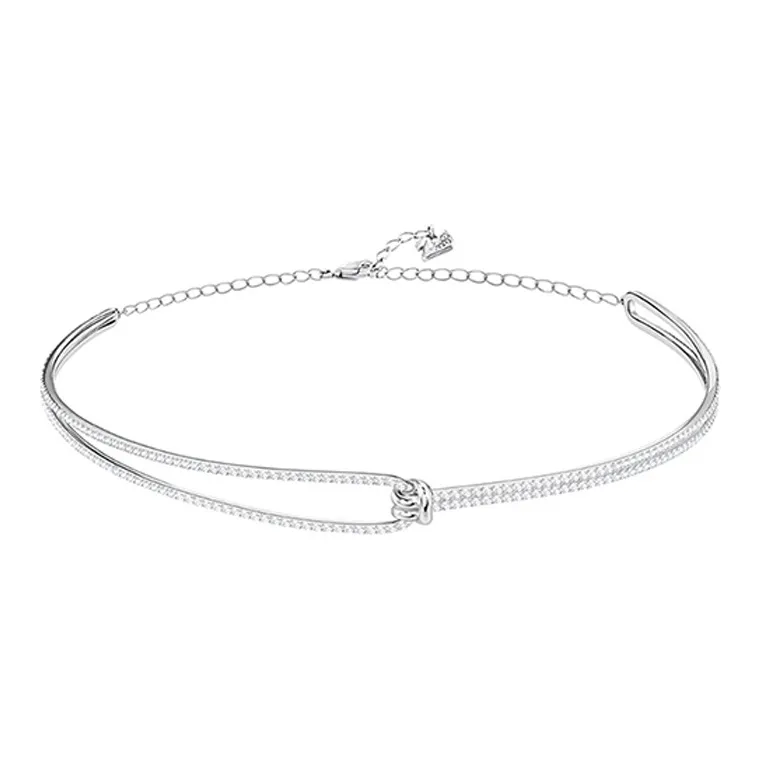Swarovski Rhodium Plated Necklaces Women's White Gold-0