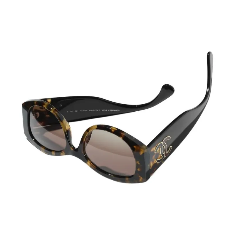 CHANEL Oval Sunglasses Unisex Tortoiseshell-3