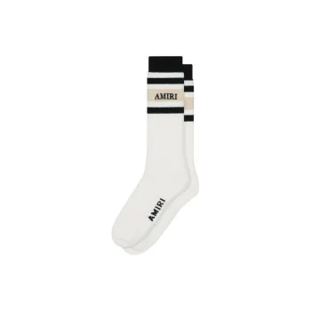 AMIRI Stacked Striped Thick Socks Mid-Calf Socks Men's 1 Pack White