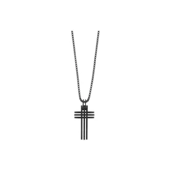 Swarovski BENGALCROSS PVD Metal Necklaces Men's Black