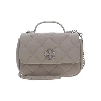 TORY BURCH Cow Leather Shoulder Bag Crossbody Bag Handbag Small Size Women's Gray