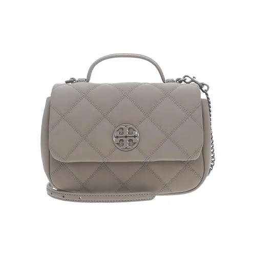 TORY BURCH Cow Leather Shoulder Bag, Crossbody Bag, Handbag Trumpets Women's Gray