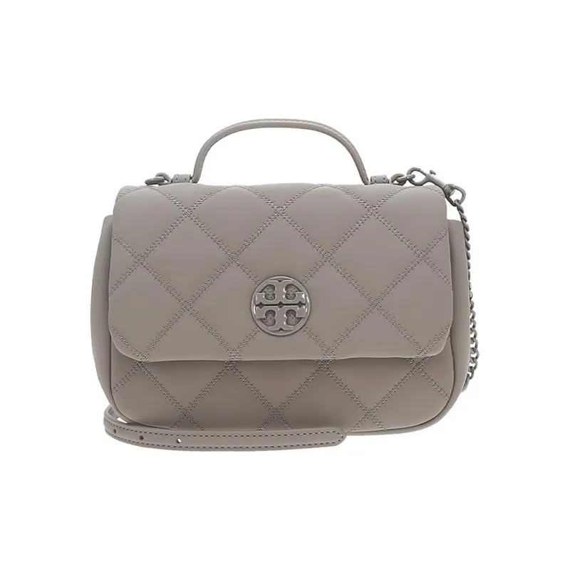 TORY BURCH Cow Leather Shoulder Bag, Crossbody Bag, Handbag Trumpets Women's Gray-0