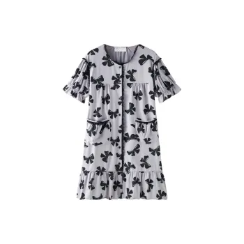 Meonsill Nightgown Women's Gray Purple