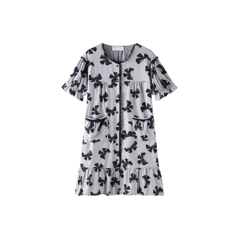 Meonsill Nightgown Women's Gray Purple-0
