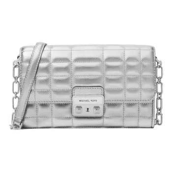 MICHAEL KORS Sheepskin Shoulder Bag, Crossbody Bag Large Size Women's Silver