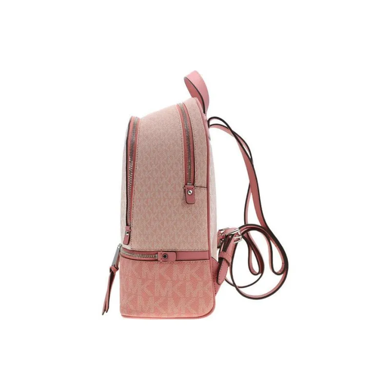 MICHAEL KORS Rhea Zip PVC Backpack Medium Size Women's White & Light Pink-2