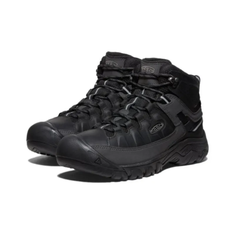 KEEN Targhee 3 Cushioning Wear-Resistant Mid-Top Outdoor Shoes Men's Black-3