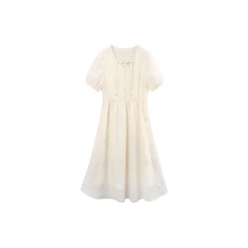 A Paradise For Awakening Short-Sleeved Dresses Women's Beige