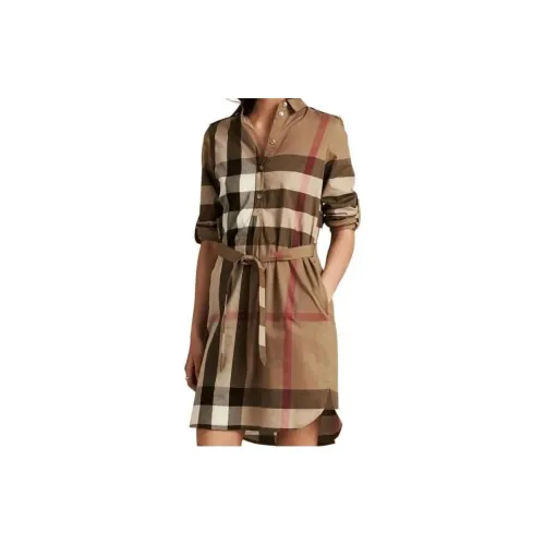 Burberry Long-Sleeved Dresses Women's Brown