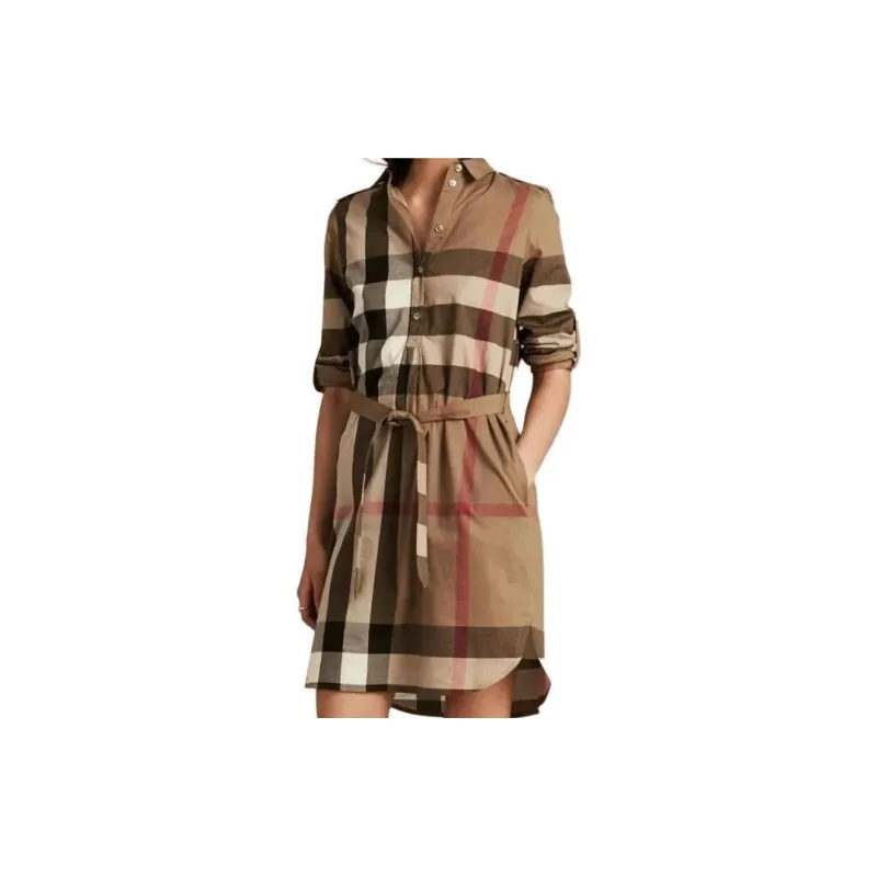 burberry messenger Long Sleeved Dresses Women s Brown POIZON