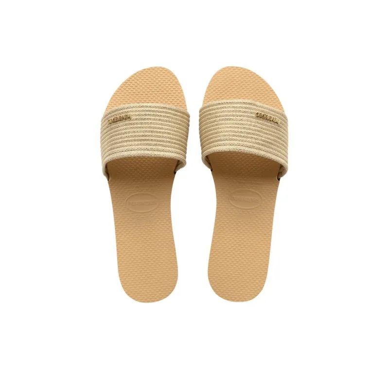 Havaianas Abrasion Resistant Slip Resistant Slide Slippers Women's Yellow-4