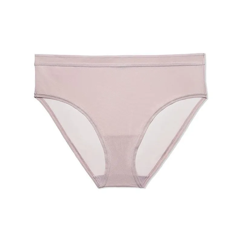 Victoria's Secret PINK CURVY COUTURE Sheer Mesh High Leg Brf Panty/Bark Underpants Women's 1 Pack Gray Pink-0