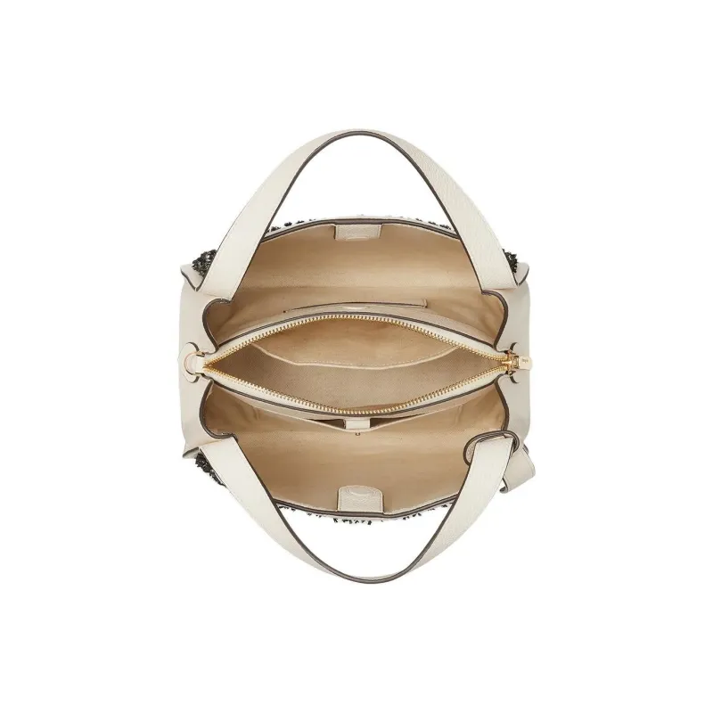 Kate Spade Knott Tweed Tote Bag Shopping Bag Handbag Shoulder Bag Crossbody Bag Medium Size Women's Sheepskin White-3