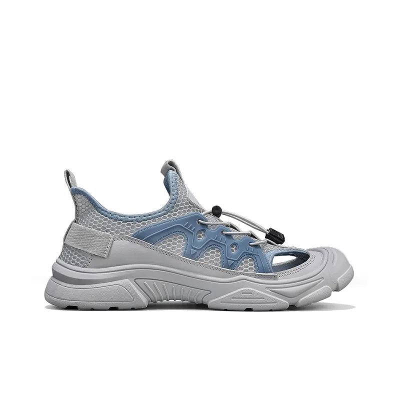 Warrior River Trekking Shoes Wear resistant, Lightweight, Breathable, And Non slip. Beach Sandals Men's Dark Gray Blue-1