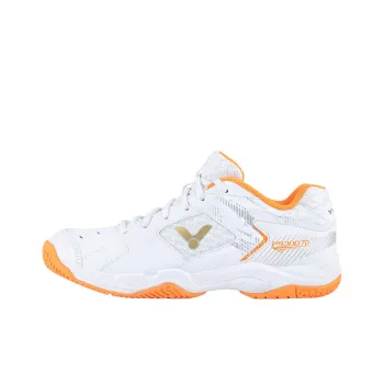 VICTOR Cushioning Breathable Low Top Badminton Shoes Unisex White Orange