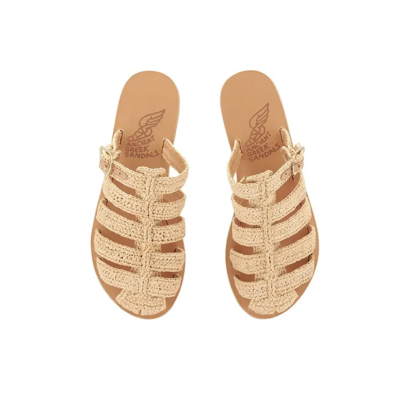 ANCIENT GREEK SANDALS Cosmia Wrap-toe Slippers Women's Khaki-4