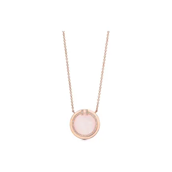 TIFFANY & CO. 2010s 18K Rose Gold T Two Circle Necklace