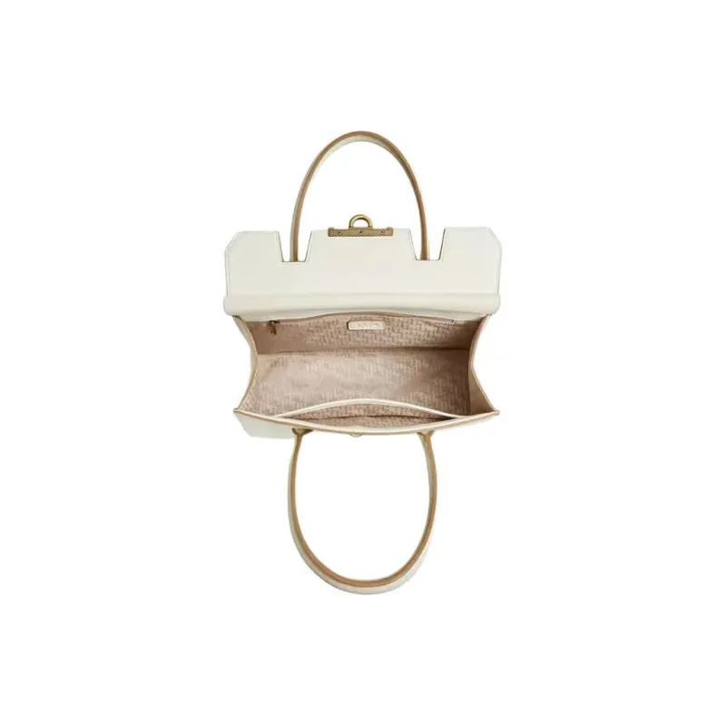 Tata PU One Shoulder Handbag Small Size Women's Brown/White-5