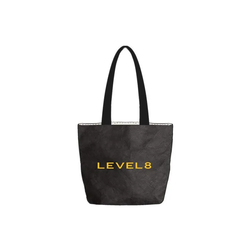 LEVEL8 DuPont Paper With Canvas One Shoulder Handbags Medium Size Unisex Black-0