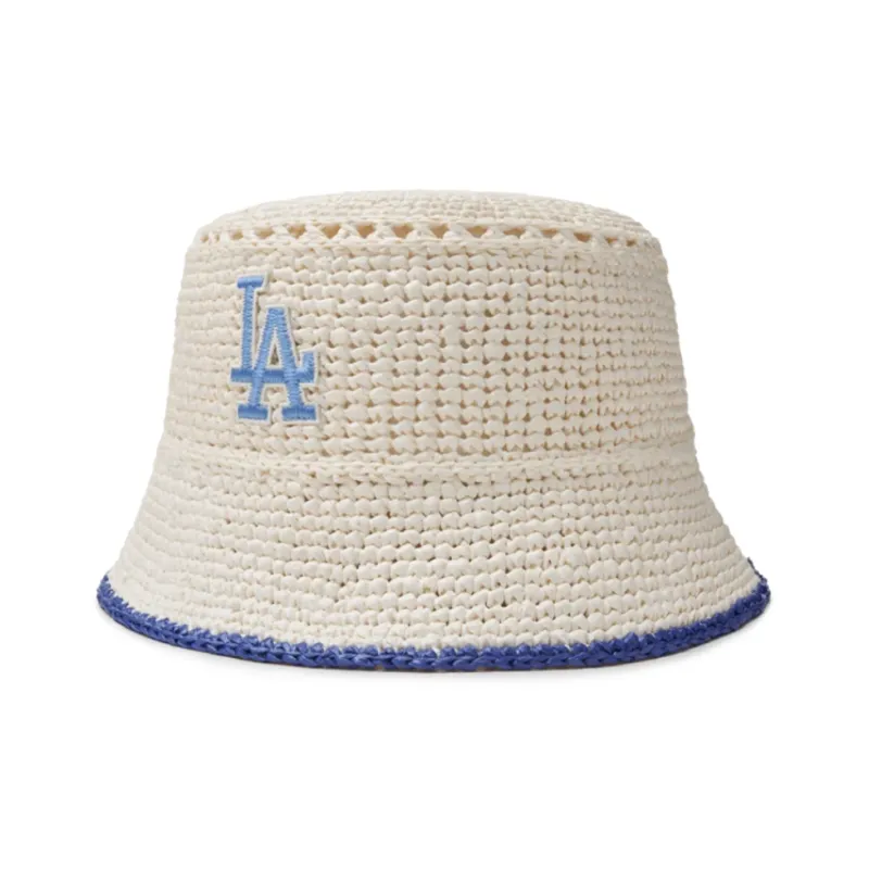MLB Polypropylene, Raffia Bucket Hats Unisex Beige-0