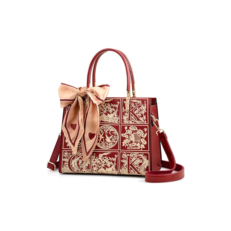 Vigno Synthetic Leather Handbag One Shoulder Crossbody Regular Women's Red-1