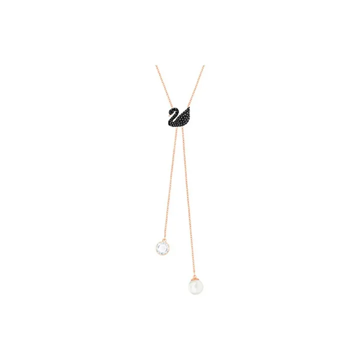 Swarovski Artificial Crystal Necklaces Women's Black-0